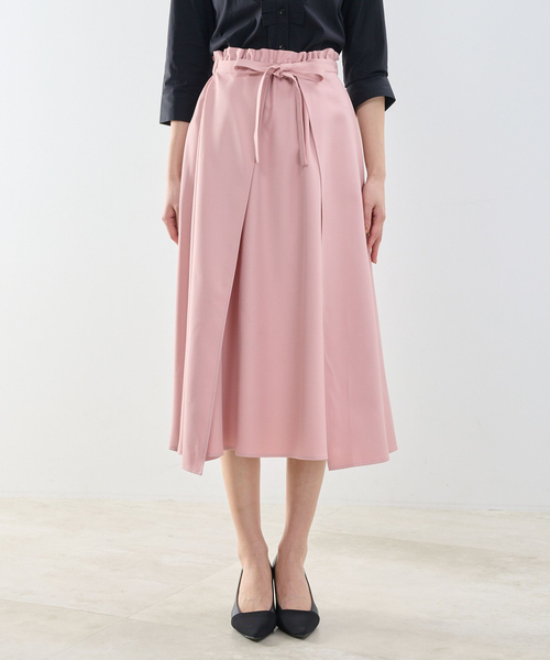 NARACAMICIE(ナラカミーチェ)の「【NARACAMICIE】【セットアップ対応】リボンラップフレアスカート(スカート・レディース・ブラウン系/ブルー/ネイビー/ブラウン/ピンク・M/XL)」の6枚目の写真