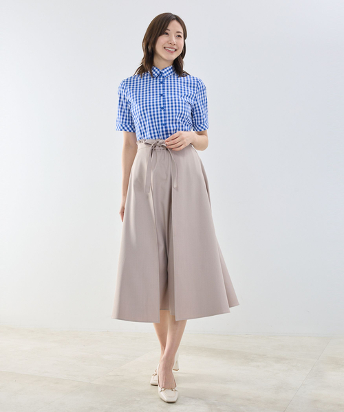 NARACAMICIE(ナラカミーチェ)の「【NARACAMICIE】【セットアップ対応】リボンラップフレアスカート(スカート・レディース・ブラウン系/ブルー/ネイビー/ブラウン/ピンク・M/XL)」の11枚目の写真