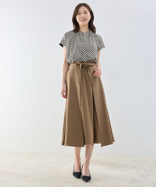 NARACAMICIE(ナラカミーチェ)の「【NARACAMICIE】【セットアップ対応】リボンラップフレアスカート(スカート・レディース・ブラウン系/ブルー/ネイビー/ブラウン/ピンク・M/XL)」の13枚目の写真