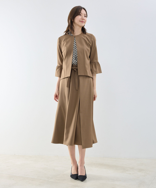 NARACAMICIE(ナラカミーチェ)の「【NARACAMICIE】【セットアップ対応】リボンラップフレアスカート(スカート・レディース・ブラウン系/ブルー/ネイビー/ブラウン/ピンク・M/XL)」の14枚目の写真