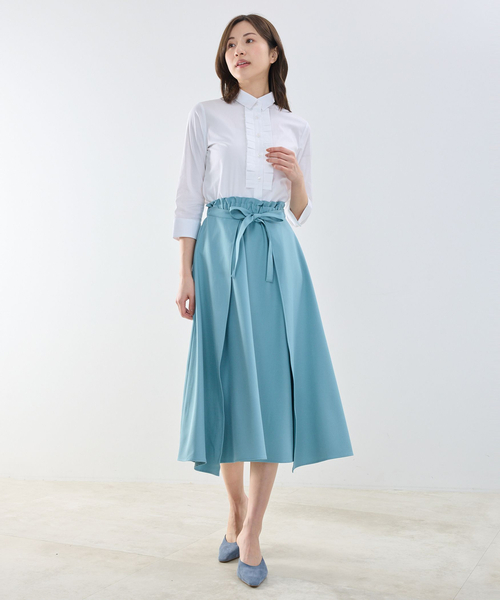 NARACAMICIE(ナラカミーチェ)の「【NARACAMICIE】【セットアップ対応】リボンラップフレアスカート(スカート・レディース・ブラウン系/ブルー/ネイビー/ブラウン/ピンク・M/XL)」の15枚目の写真