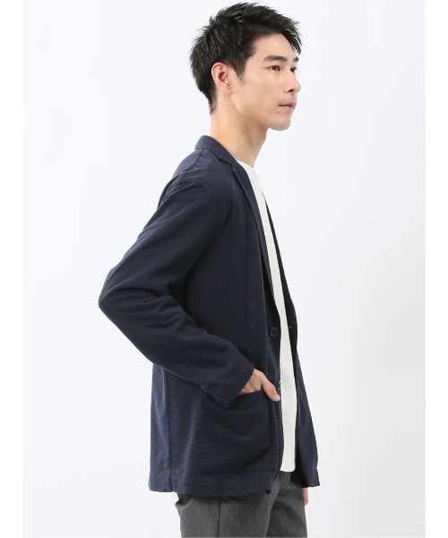 TAKA-Q（タカキュー）の「【ストレッチ】タカキュー カットジャガード 2ボタン カット ジャケット（テーラードジャケット・メンズ・ライトグレー/ネイビー・X-LARGE/MEDIUM/LARGE）」の16枚目の写真