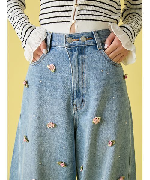 LILY BROWN（リリーブラウン）の「[L.B CANDY STOCK]バリエーションビジューデニムパンツ（その他パンツ・レディース・ブルー/ライトブルー・1/0）」の19枚目の写真
