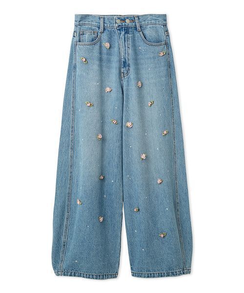 LILY BROWN（リリーブラウン）の「[L.B CANDY STOCK]バリエーションビジューデニムパンツ（その他パンツ・レディース・ブルー/ライトブルー・1/0）」の5枚目の写真