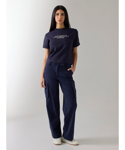 Guess(ゲス)の「GUESS X NS Logo Tee Tシャツ ロゴTシャツ(Tシャツ/カットソー・レディース・ダークネイビー/クリーム・LARGE/MEDIUM/SMALL/X-SMALL)」の5枚目の写真