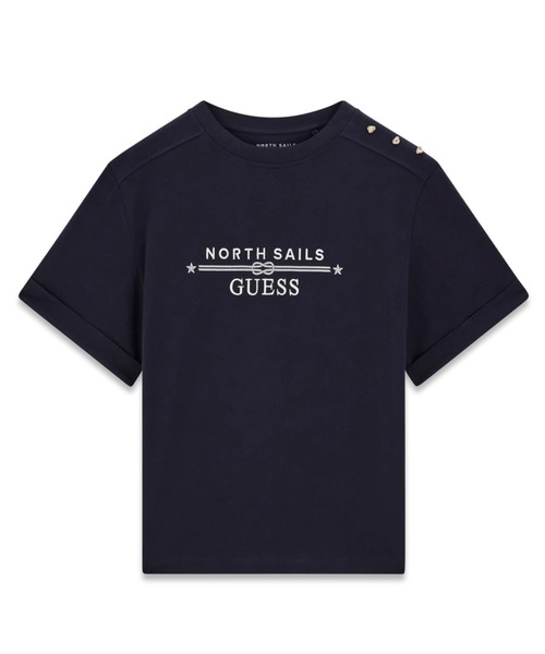 Guess(ゲス)の「GUESS X NS Logo Tee Tシャツ ロゴTシャツ(Tシャツ/カットソー・レディース・ダークネイビー/クリーム・LARGE/MEDIUM/SMALL/X-SMALL)」の9枚目の写真