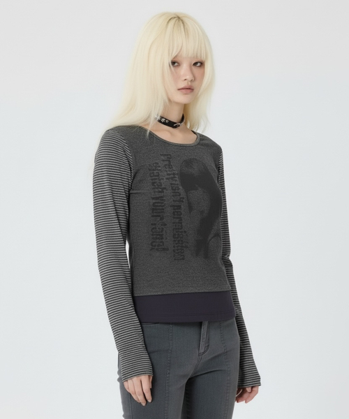 runningHIGH（ランニングハイ）の「ワッチユアトーン L/S Tシャツ [チャコール]（Tシャツ/カットソー・レディース・その他・FREE）」の3枚目の写真