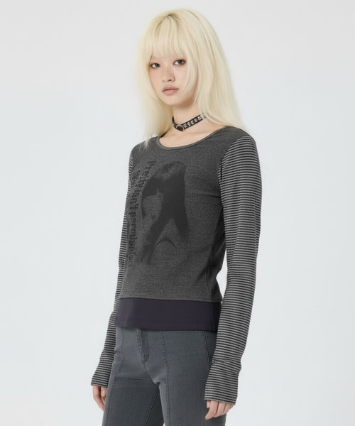 runningHIGH（ランニングハイ）の「ワッチユアトーン L/S Tシャツ [チャコール]（Tシャツ/カットソー・レディース・その他・FREE）」の6枚目の写真