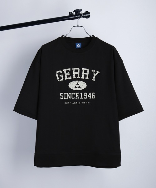 GERRY（ジェリー）の「GERRY 接触冷感 UVカット ワイドシルエット カレッジロゴ 半袖スウェット（Tシャツ/カットソー・メンズ・ライトグレー/アイボリー/ブラック・LL/L/M）」の8枚目の写真