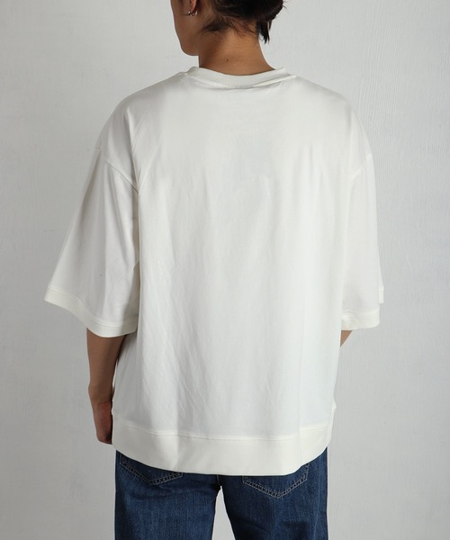 GERRY（ジェリー）の「GERRY 接触冷感 UVカット ワイドシルエット カレッジロゴ 半袖スウェット（Tシャツ/カットソー・メンズ・ライトグレー/アイボリー/ブラック・LL/L/M）」の5枚目の写真
