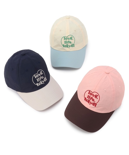 Lycee mine（リセマイン）の「ハートロゴ刺しゅうキャップ（キャップ・キッズ・ネイビー/クリーム/ベビーピンク・F）」の4枚目の写真