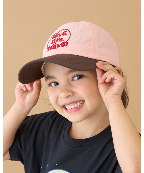 Lycee mine（リセマイン）の「ハートロゴ刺しゅうキャップ（キャップ・キッズ・ネイビー/クリーム/ベビーピンク・F）」の5枚目の写真