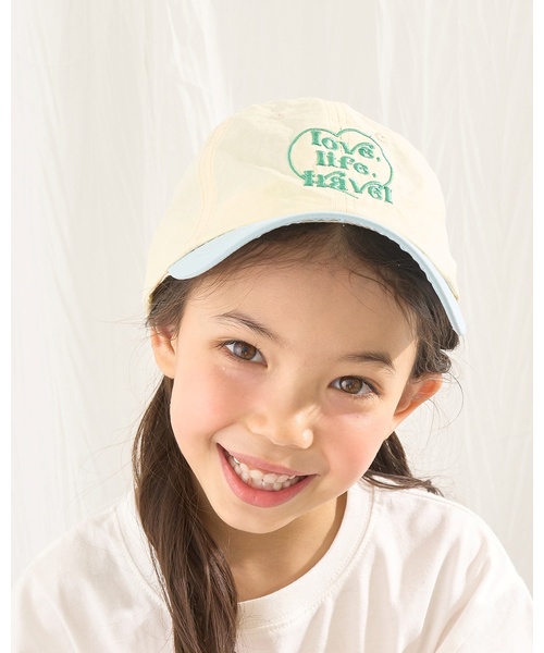 Lycee mine（リセマイン）の「ハートロゴ刺しゅうキャップ（キャップ・キッズ・ネイビー/クリーム/ベビーピンク・F）」の7枚目の写真