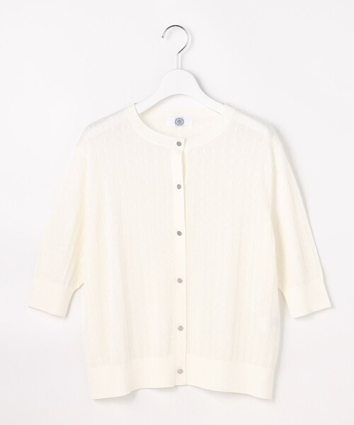 J.PRESS Ladies(J.プレス レディス)の「【アンサンブル着用可】Vis/Peスパーク クルーネック カーディガン(カーディガン/ボレロ・レディース・ホワイト系/ピーコックグリーン系/オレンジ系/ネイビー系・SMALL)」の12枚目の写真