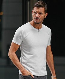 JOKER（ジョーカー）の「肉厚 半袖Tシャツ メンズ クルーネック Vネック カットソー タイト 細身 春服 夏服（Tシャツ/カットソー）」