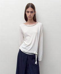 DIAGONAL（ダイアゴナル）の「BRAID STRING TOP (ivory)（Tシャツ/カットソー）」