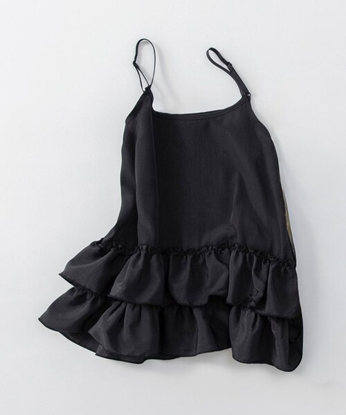 BRANSHES(ブランシェス)の「フリルキャミソール(タンクトップ・キッズ・アイボリー/ブラック・M/S/L/XL)」の2枚目の写真