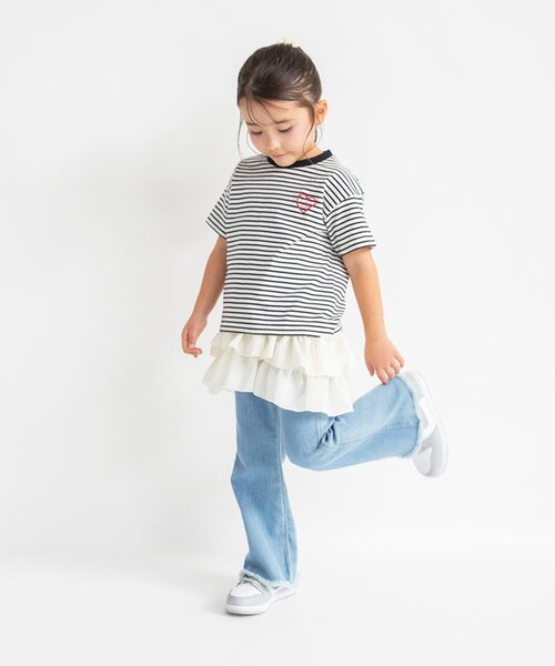 BRANSHES(ブランシェス)の「フリルキャミソール(タンクトップ・キッズ・アイボリー/ブラック・M/S/L/XL)」の4枚目の写真