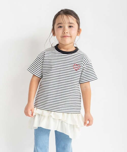 BRANSHES(ブランシェス)の「フリルキャミソール(タンクトップ・キッズ・アイボリー/ブラック・M/S/L/XL)」の5枚目の写真