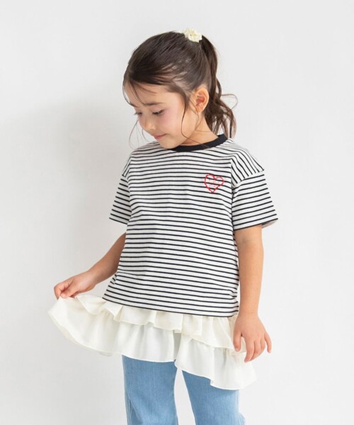 BRANSHES(ブランシェス)の「フリルキャミソール(タンクトップ・キッズ・アイボリー/ブラック・M/S/L/XL)」の6枚目の写真