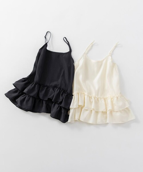 BRANSHES(ブランシェス)の「フリルキャミソール(タンクトップ・キッズ・アイボリー/ブラック・M/S/L/XL)」の20枚目の写真
