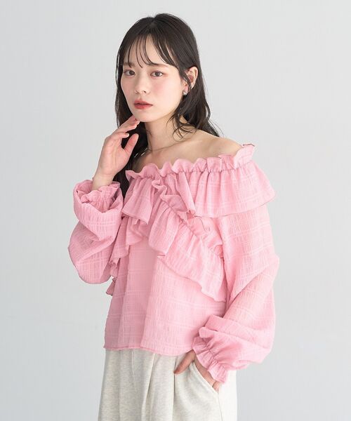 andequalオフショルブラウス(pink) ALL – andequal