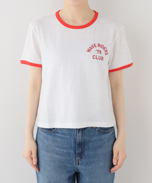 U by SPICK&SPAN(ユーバイスピックアンドスパン)の「NOICE / ノイス W CRACKED RINGER T-SHIRTS(Tシャツ/カットソー・レディース・ホワイト・SMALL)」の4枚目の写真