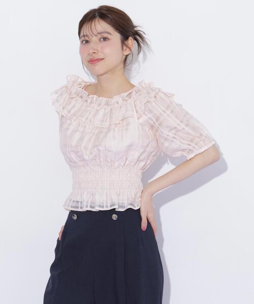 JILL by JILL STUART(ジルバイジルスチュアート)の「フリルギャザーチェックブラウス(シャツ/ブラウス・レディース・ピンク/ホワイト/イエロー・FREE)」の17枚目の写真