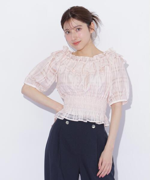 JILL by JILL STUART(ジルバイジルスチュアート)の「フリルギャザーチェックブラウス(シャツ/ブラウス・レディース・ピンク/ホワイト/イエロー・FREE)」の18枚目の写真