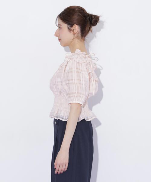 JILL by JILL STUART(ジルバイジルスチュアート)の「フリルギャザーチェックブラウス(シャツ/ブラウス・レディース・ピンク/ホワイト/イエロー・FREE)」の22枚目の写真