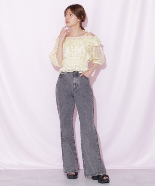 JILL by JILL STUART(ジルバイジルスチュアート)の「フリルギャザーチェックブラウス(シャツ/ブラウス・レディース・ピンク/ホワイト/イエロー・FREE)」の11枚目の写真
