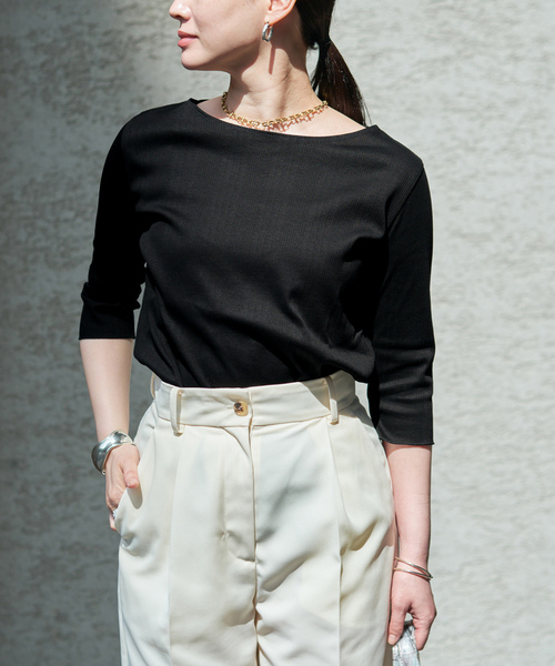 追加》Ballet neck RIB プルオーバー（Tシャツ/カットソー）｜VERMEIL