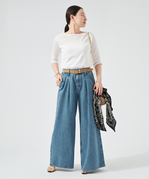 VERMEIL par iena（ヴェルメイユパーイエナ）の「《追加》Ballet neck RIB プルオーバー（Tシャツ/カットソー・レディース・ブラック/ホワイト・FREE）」の12枚目の写真