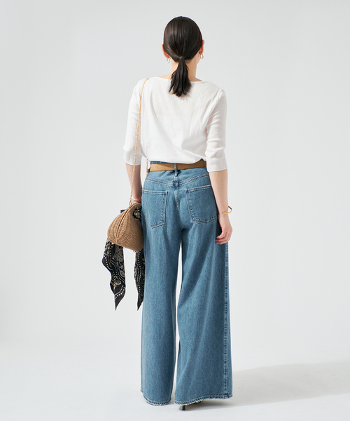 VERMEIL par iena（ヴェルメイユパーイエナ）の「《追加》Ballet neck RIB プルオーバー（Tシャツ/カットソー・レディース・ブラック/ホワイト・FREE）」の13枚目の写真