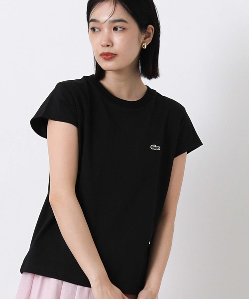 LACOSTE(ラコステ)の「ラコステフレンチスリーブカットソー(Tシャツ/カットソー・レディース・ブラック/オフホワイト・FREE)」の2枚目の写真
