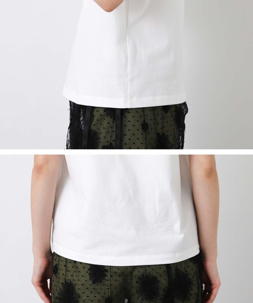 LACOSTE(ラコステ)の「ラコステフレンチスリーブカットソー(Tシャツ/カットソー・レディース・ブラック/オフホワイト・FREE)」の22枚目の写真