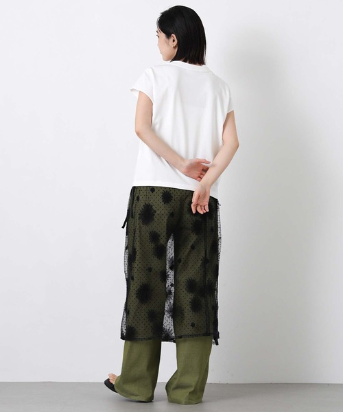 LACOSTE(ラコステ)の「ラコステフレンチスリーブカットソー(Tシャツ/カットソー・レディース・ブラック/オフホワイト・FREE)」の5枚目の写真