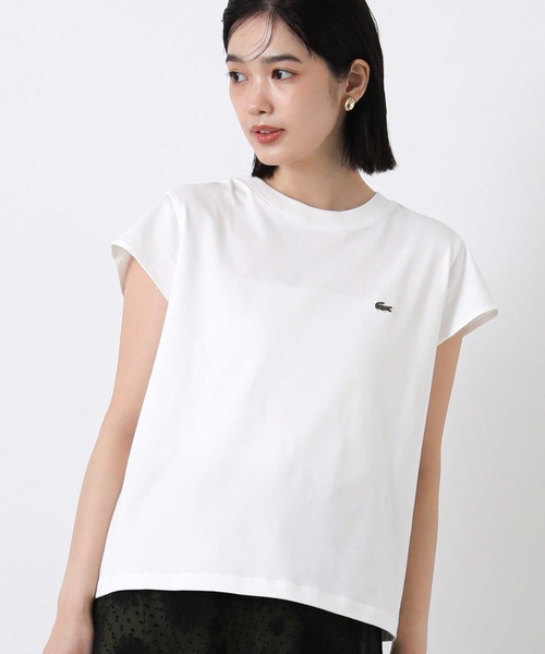 LACOSTE(ラコステ)の「ラコステフレンチスリーブカットソー(Tシャツ/カットソー・レディース・ブラック/オフホワイト・FREE)」の7枚目の写真