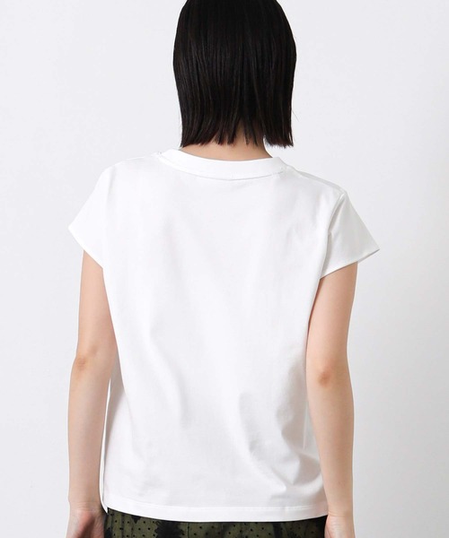 LACOSTE(ラコステ)の「ラコステフレンチスリーブカットソー(Tシャツ/カットソー・レディース・ブラック/オフホワイト・FREE)」の9枚目の写真