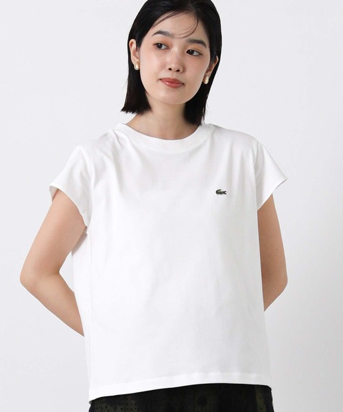 LACOSTE(ラコステ)の「ラコステフレンチスリーブカットソー(Tシャツ/カットソー・レディース・ブラック/オフホワイト・FREE)」の10枚目の写真