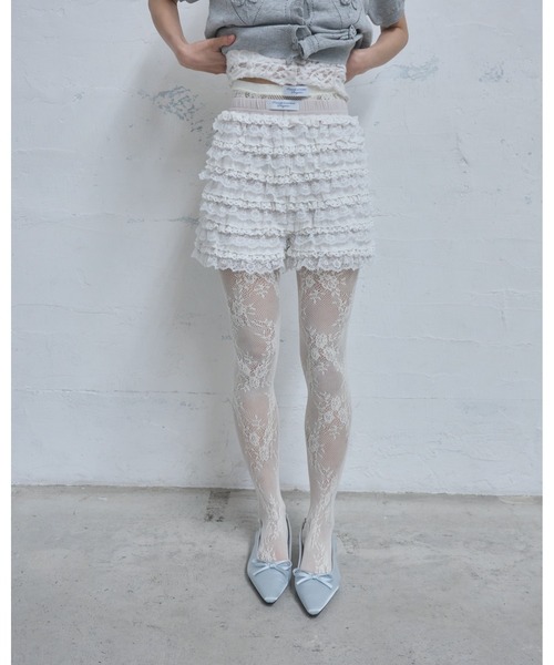 Smyeon(スミョン)の「Handmade lace frill shorts/ハンドメイド レースフリルショートパンツ(その他パンツ・レディース・ホワイト・FREE)」の3枚目の写真