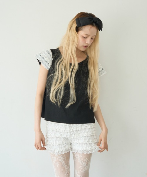 Smyeon(スミョン)の「Handmade lace frill shorts/ハンドメイド レースフリルショートパンツ(その他パンツ・レディース・ホワイト・FREE)」の9枚目の写真