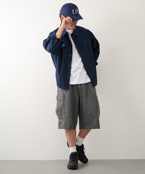 CONTACT(コンタクト)の「【CONTACT】スラブデニム ワイドカーゴハーフパンツ054630(カーゴパンツ・メンズ・ブラック/グレー/ブルー・S/M/L/LL)」の5枚目の写真