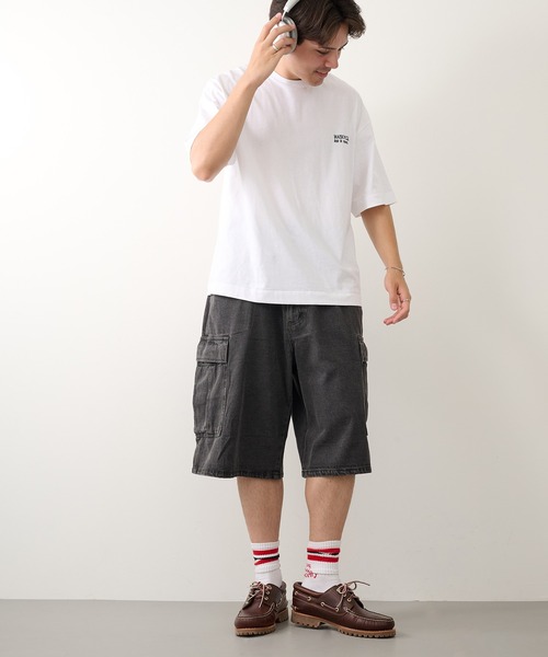 CONTACT(コンタクト)の「【CONTACT】スラブデニム ワイドカーゴハーフパンツ054630(カーゴパンツ・メンズ・ブラック/グレー/ブルー・S/M/L/LL)」の15枚目の写真