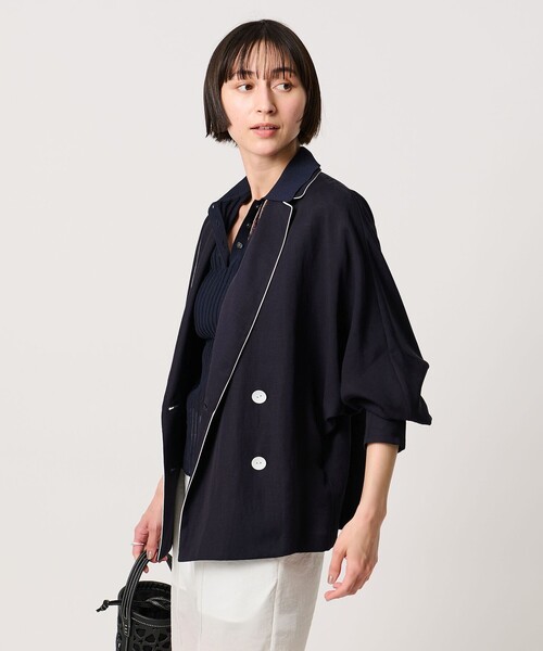 UNITED ARROWS(ユナイテッドアローズ)の「パイピング ドルマン ブラウス ジャケット ‐ウォッシャブル‐(テーラードジャケット・レディース・オフホワイト/ブラック/ネイビー・FREE)」の19枚目の写真