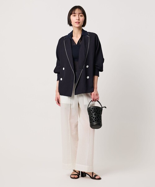 UNITED ARROWS(ユナイテッドアローズ)の「パイピング ドルマン ブラウス ジャケット ‐ウォッシャブル‐(テーラードジャケット・レディース・オフホワイト/ブラック/ネイビー・FREE)」の20枚目の写真