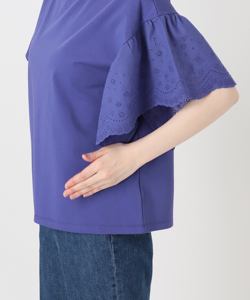 B.C STOCK(ベーセーストック)の「ウォッシャブル / add Function レーススリーブ天竺プルオーバー(Tシャツ/カットソー・レディース・ホワイト/ブラウン/ブルー系その他・FREE)」の14枚目の写真