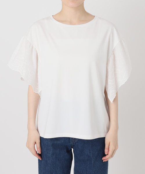 B.C STOCK(ベーセーストック)の「ウォッシャブル / add Function レーススリーブ天竺プルオーバー(Tシャツ/カットソー・レディース・ホワイト/ブラウン/ブルー系その他・FREE)」の15枚目の写真