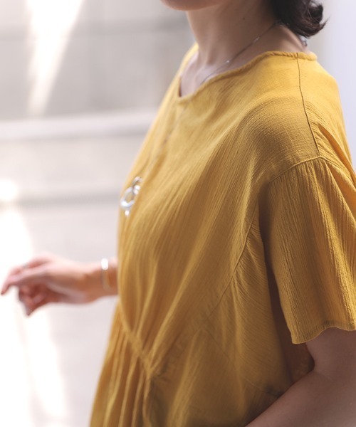 Bee Bouquet(ビーブーケ)の「切り替えギャザーブラウス(Tシャツ/カットソー・レディース・イエロー/モカ/ブラック・FREE)」の15枚目の写真