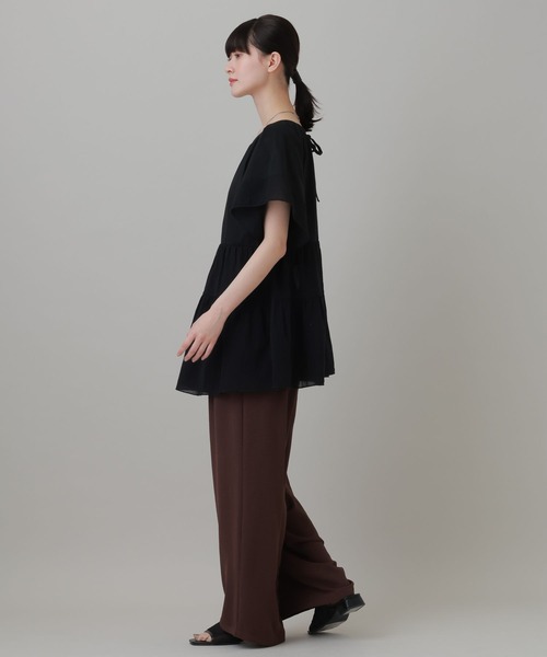 LAKOLE(ラコレ)の「布帛切替ティアードチュニック / 694168(Tシャツ/カットソー・レディース・オレンジ/ブラック/オフホワイト・FREE)」の11枚目の写真